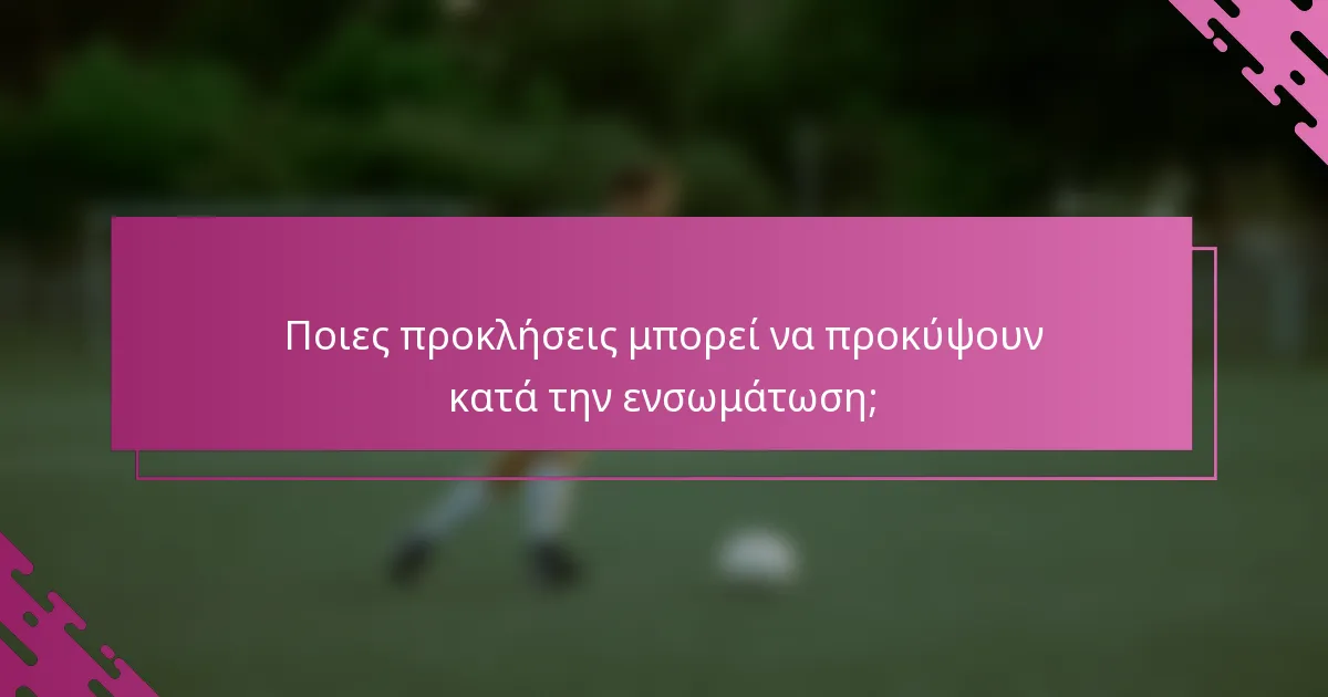 Ποιες προκλήσεις μπορεί να προκύψουν κατά την ενσωμάτωση;